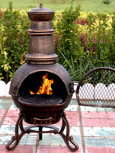 Small Toledo Cast Iron Chimenea Fireplace with BBQ grill