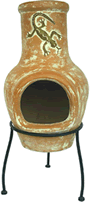 Small Mexican Chimenea - Lizard Yellow