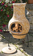 Small Boca Yellow Clay Chimenea