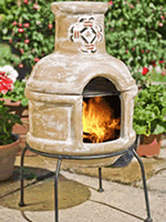 Small Spanish Scroll Mexican Clay Chimenea