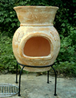 Squat Clay Butterfly Chimenea BBQ