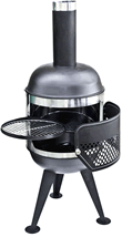 Black and Stainless Steel Pizza Chimenea by La Hacienda