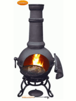 Large Toledo Black Cast Iron Chimenea Fireplace with BBQ grill