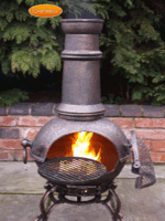 Large Toledo Bronze Cast Iron Chimenea Fireplace with BBQ grill