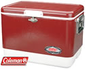 Coleman Cool Box - Red 54QT Steel Belted Cooler
