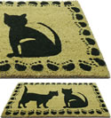 Black Cats Coir Doormat