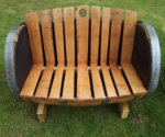 Oak Barrel Bench