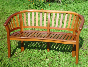 Hardwood Curved 2 Seater Garden Bench