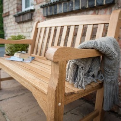 Small Image of Heritage Oak 4ft Garden Bench - 2 Seater