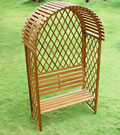 Oval Arch Hardwood Gazebo Garden Bench