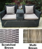 Rattan 2 Seater Convention Garden Bench