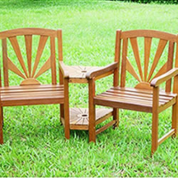 Hardwood Sunrise Companion Bench