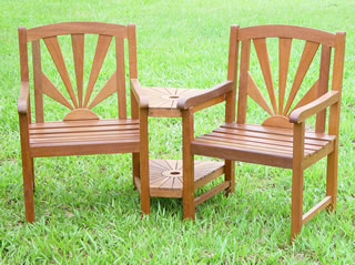 Hardwood Sunrise Companion Bench
