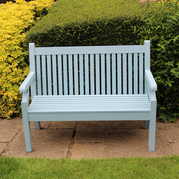 Image of EX DISPLAY/COLLECTION ONLY - Sandwick Winawood 3 Seater Wood Effect Garden Bench - Blue