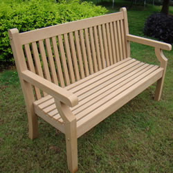 Small Image of Sandwick Winawood  4 Seater Wood Effect Garden Bench - Teak Finish