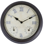 Weather Eye 14inch Metal Frame Outdoor Clock