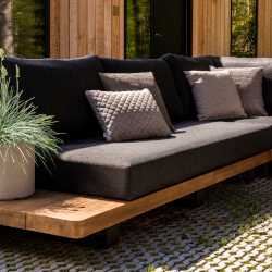 Extra image of Life Fitz Roy Teak Lounge Corner Sofa Set with Soltex Graphite Cushions