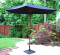 Black Hardwood Garden Parasol - 270cm