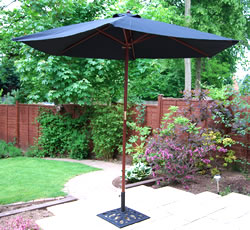 Black Hardwood Garden Parasol - 270cm