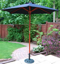 Black Hardwood Garden Parasol - 200cm
