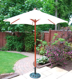 Cream Hardwood Garden Parasol - 270cm