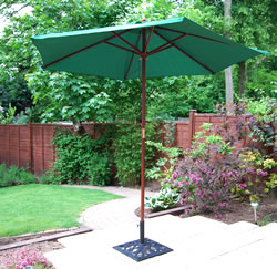 Green Hardwood Garden Parasol - 270cm