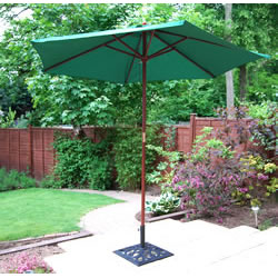 Green Hardwood Garden Parasol - 270cm