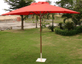 Terracotta Hardwood Garden Parasol Umbrella - 3x2m