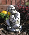 Boy and Bunny Stone Garden Ornament