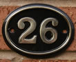 Black Cast Oval House Numbers - 1-10