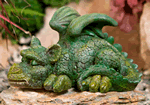 Garden Dragon Ornament - Sleepy Green Dragon