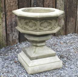 Gothic Font Stone Bird Bath