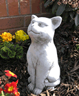 Grinning Cat Stone Garden Ornament Statue