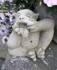 Gurning Gargoyle Stone Garden Ornament Statue
