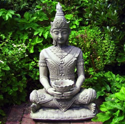 Large Serene Buddha Stone Garden Orament Statue