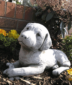 Laying Labrador Stone Garden Statue