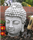 Medium Buddha Head Stone Garden Ornament