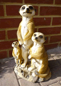Meerkat Family Garden Ornament in Polyresin