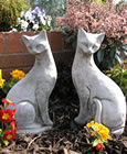 Pair of Siamese Cats Garden Ornaments