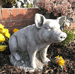Percy The Pig Stone Garden Ornament Statue