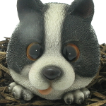 Extra image of Vivid Cute and Playful Sheepdog Puppy Lifelike Resin Garden Ornament