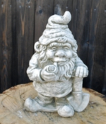 Smoking Gnome Stone Garden Ornament