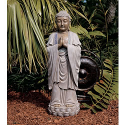 Small Image of Hands Together Buddha Resin Garden Ornament by Design Toscano