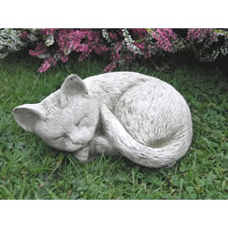Image of Sleeping Cat Stone Garden Ornament - CT1