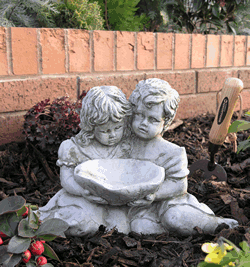 Siblings Stone Garden Ornament Statue