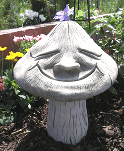 Smiling Toadstool Stone Gartden Ornament Statue