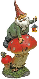 Garden Gnomes - Telsa with Lamp Garden Gnome