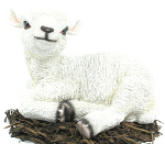 Laying White Lamb - Resin Garden Ornament