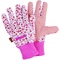 Ladies Ditzy Gardening Gloves in Pink