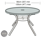 Small Image of Circular Table Top Cover (4-6 Seater) - Garland Silver W1368 (Black)
